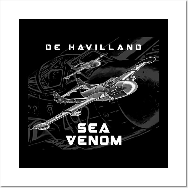 deHavilland Sea Venom Wall Art by aeroloversclothing